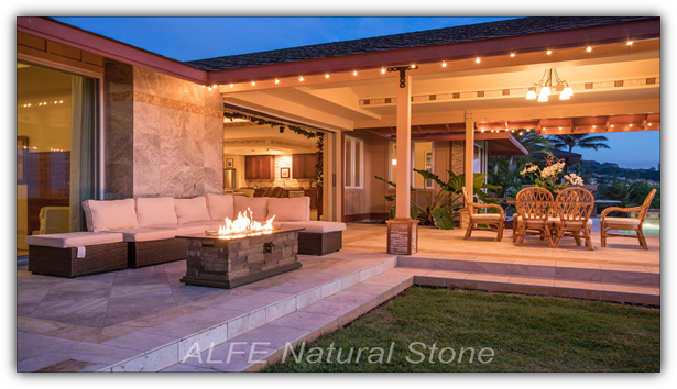 Travertine outdoor tile