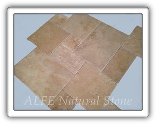 Brushed Travertine Tiles Pattern Set, Chipped Edge