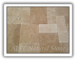 Tumbled Travertine Tiles Pattern Set