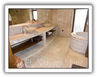 Tumbled Travertine Tiles Bathroom