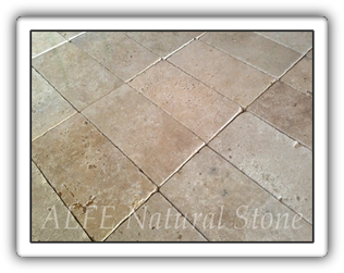 Beige Travertine Pavers, Tumbled