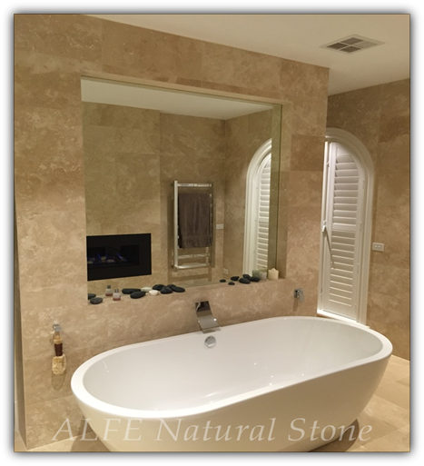 Filled Travertine bathroom tiles