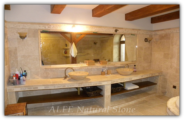 Travertine tumbled tiles