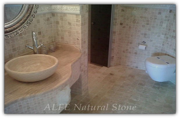 Tumbled Travertine tiles for walls & floors