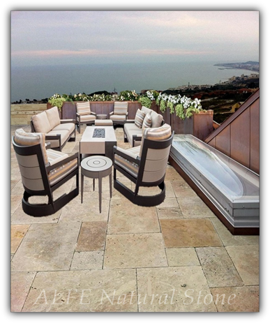 Tumbled Travertine tiles for terrace