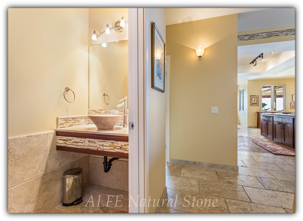 Travertine bathroom sink