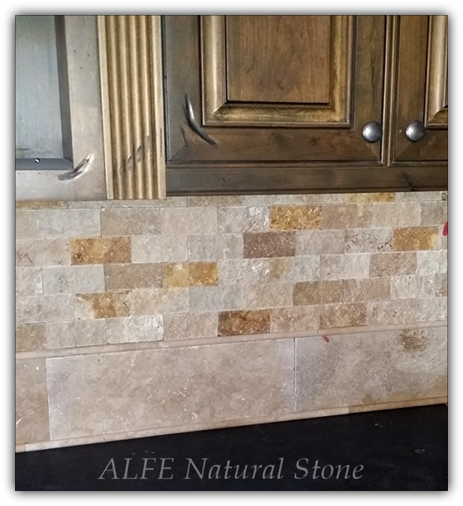 Travertine Pencil Borders Kitchen