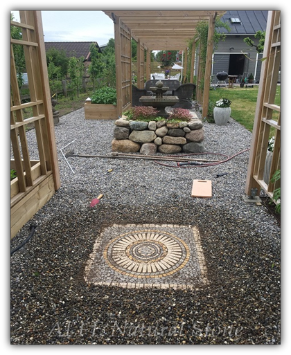 Travertine Medallion Garden Floor