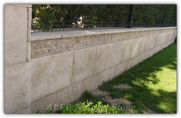 Travertine pavers for walls