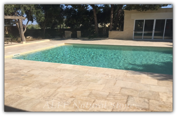 Travertine pool copings