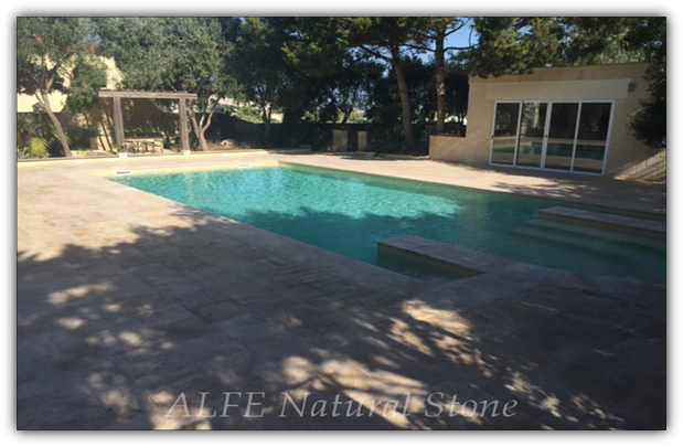 Travertine Pool Copings for pool areas