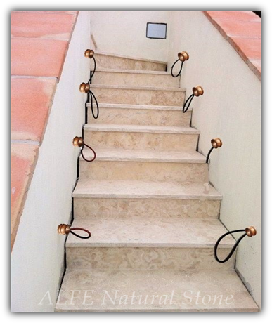 Travertine stairs