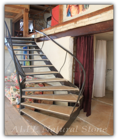 Travertine stair treads