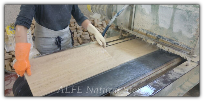 travertine cutting